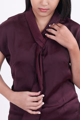Short Sleeve Wine colour Top