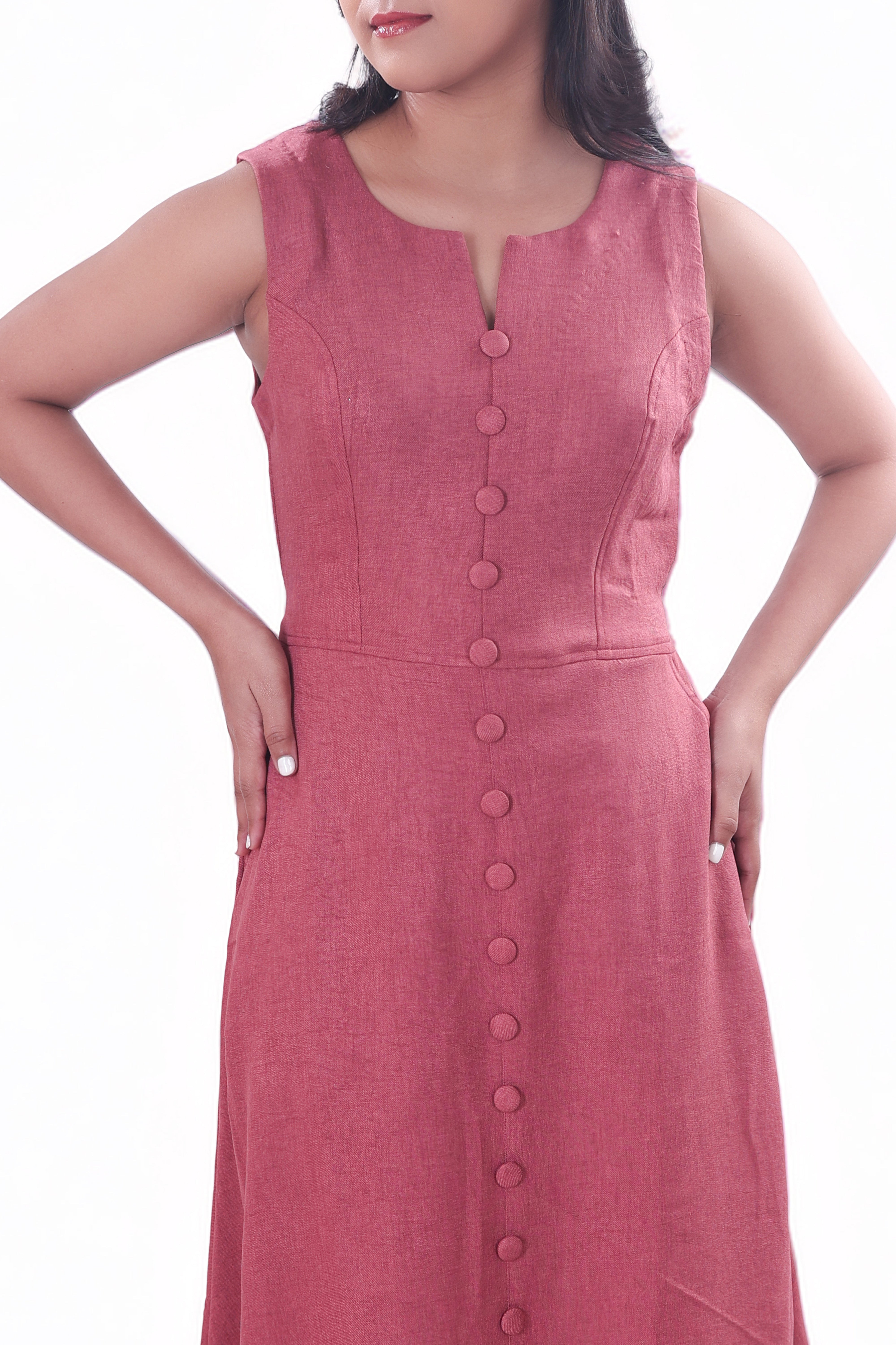 Dark Peach Midi Dress