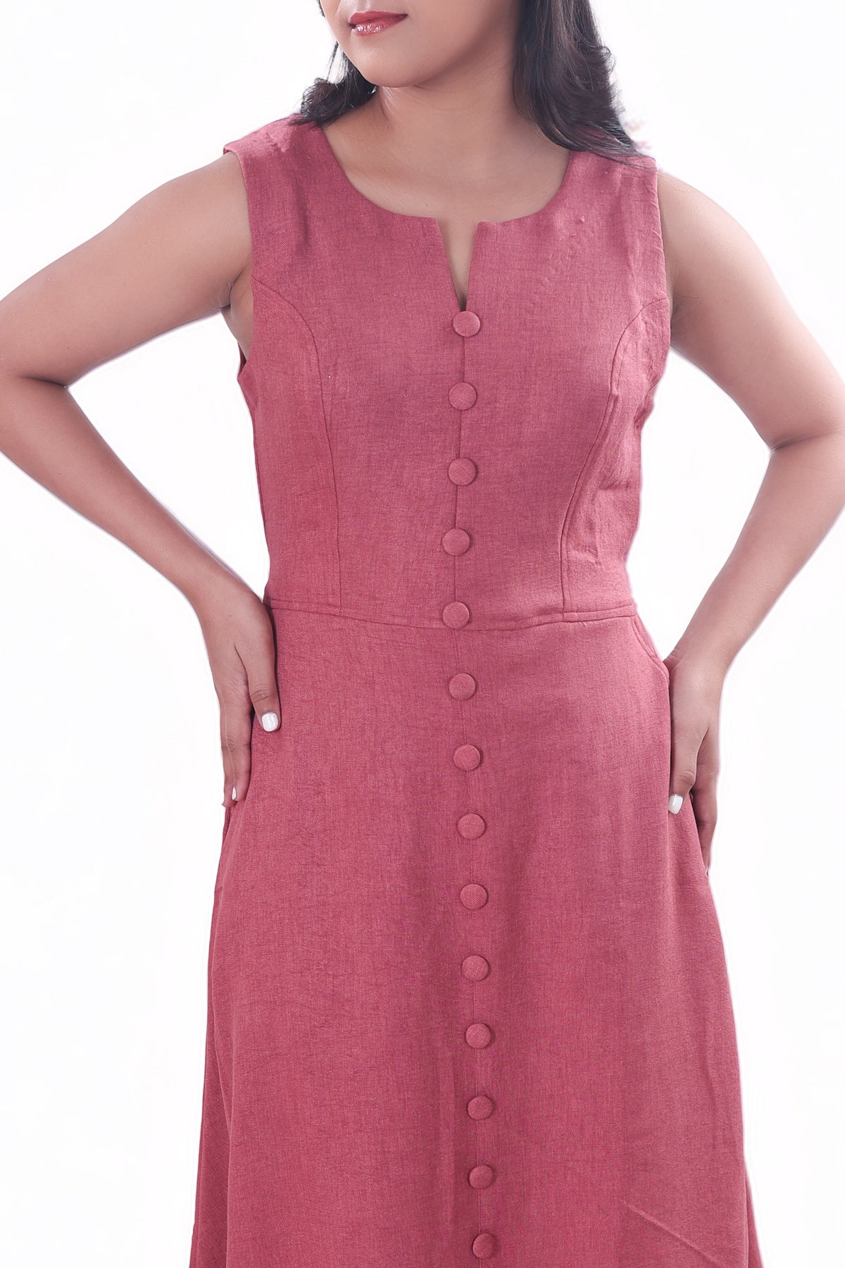 Dark Peach Midi Dress