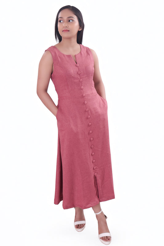 Dark Peach Midi Dress