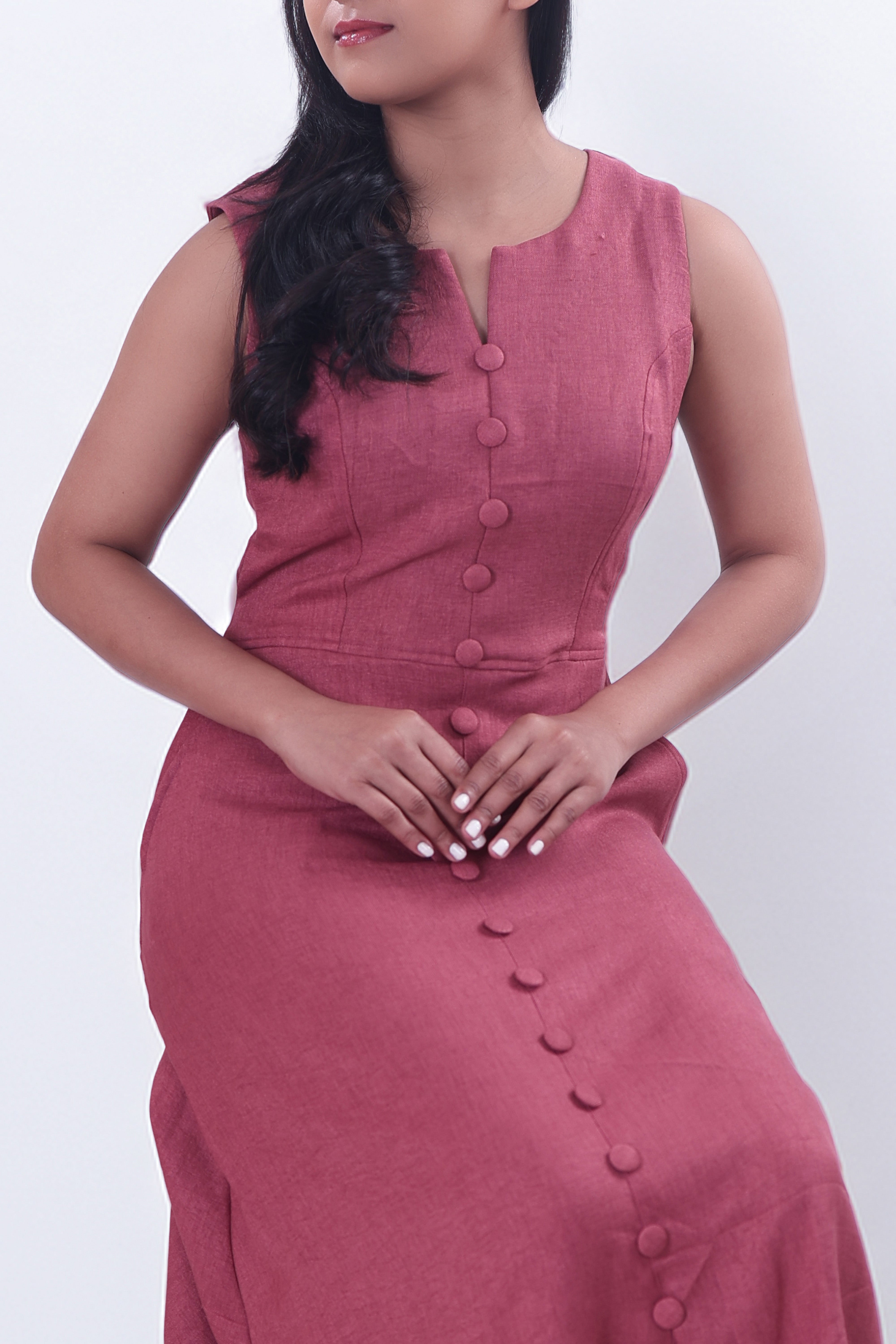 Dark Peach Midi Dress