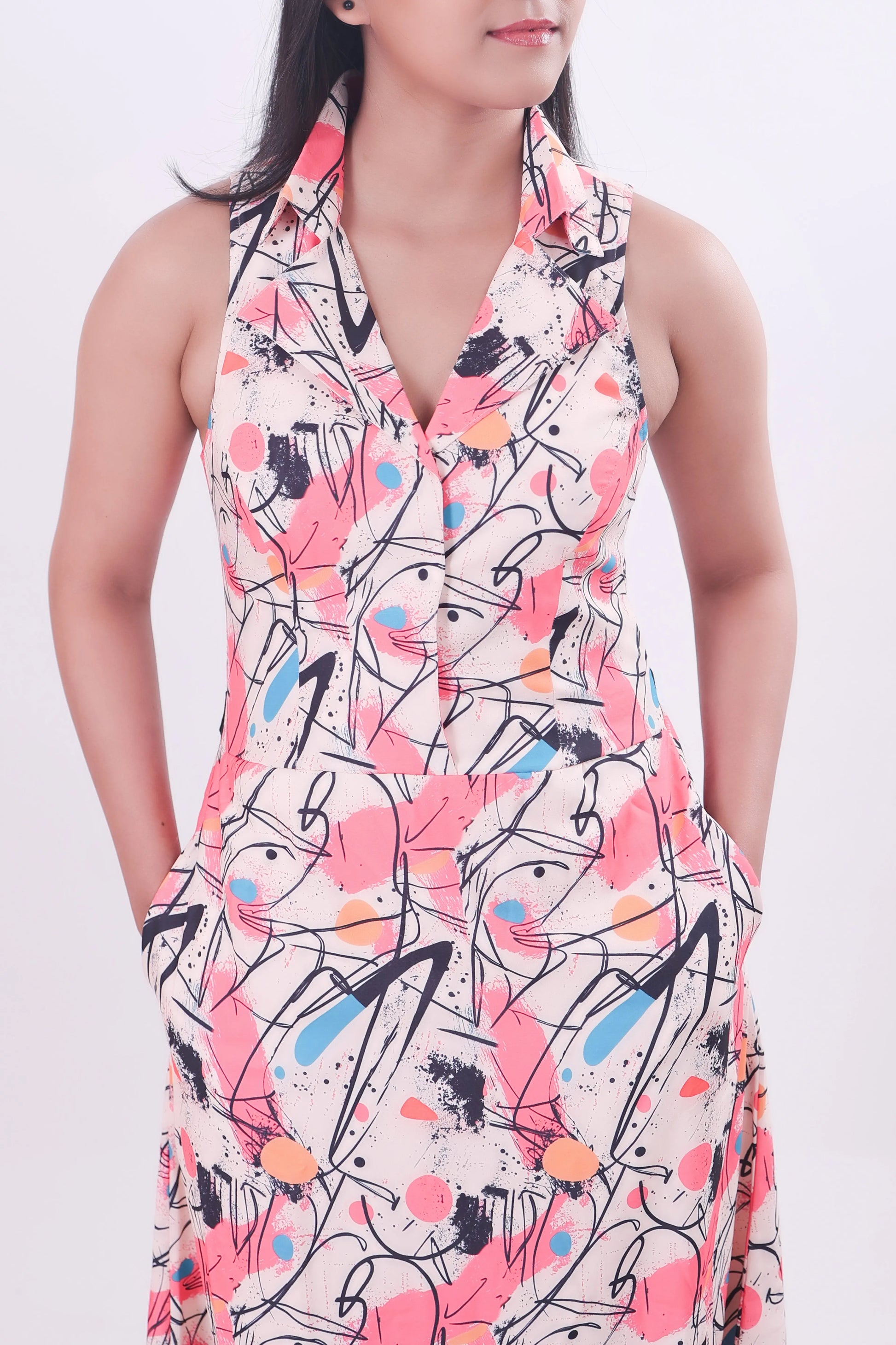 Geometric Pattern Maxi Dress DLPL