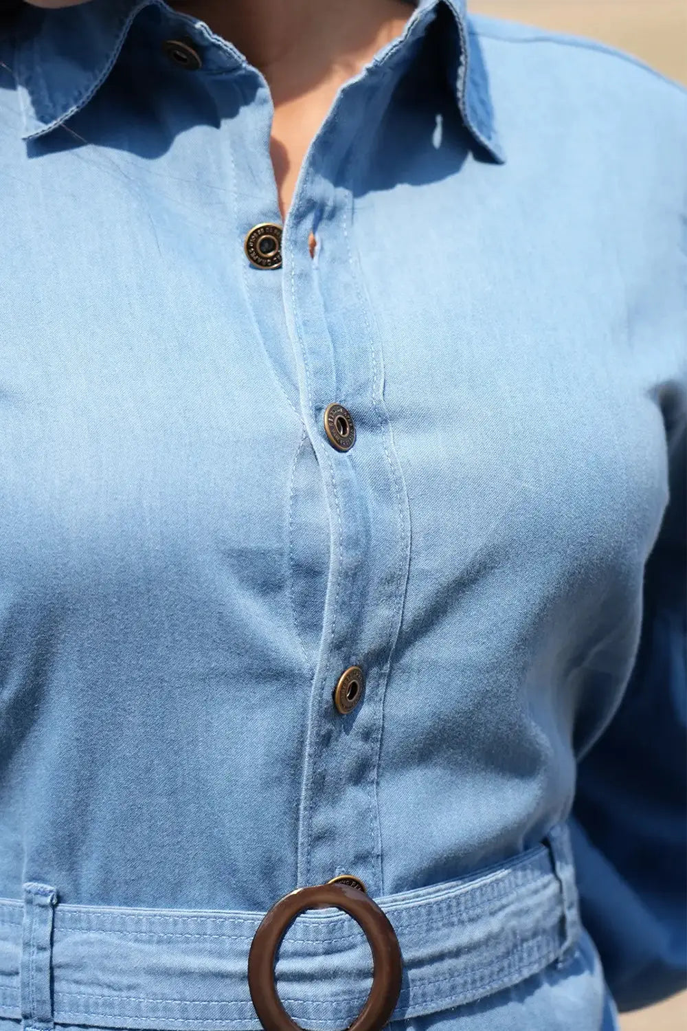 Midi Denim Shirt Dress with Long Sleeve, Denim Dress, Shirt Dress, Midi Dress, Long Sleeve Dress, Rebeldrapes Dress