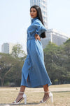 Midi Denim Shirt Dress with Long Sleeve, Denim Dress, Shirt Dress, Midi Dress, Long Sleeve Dress, Rebeldrapes Dress
