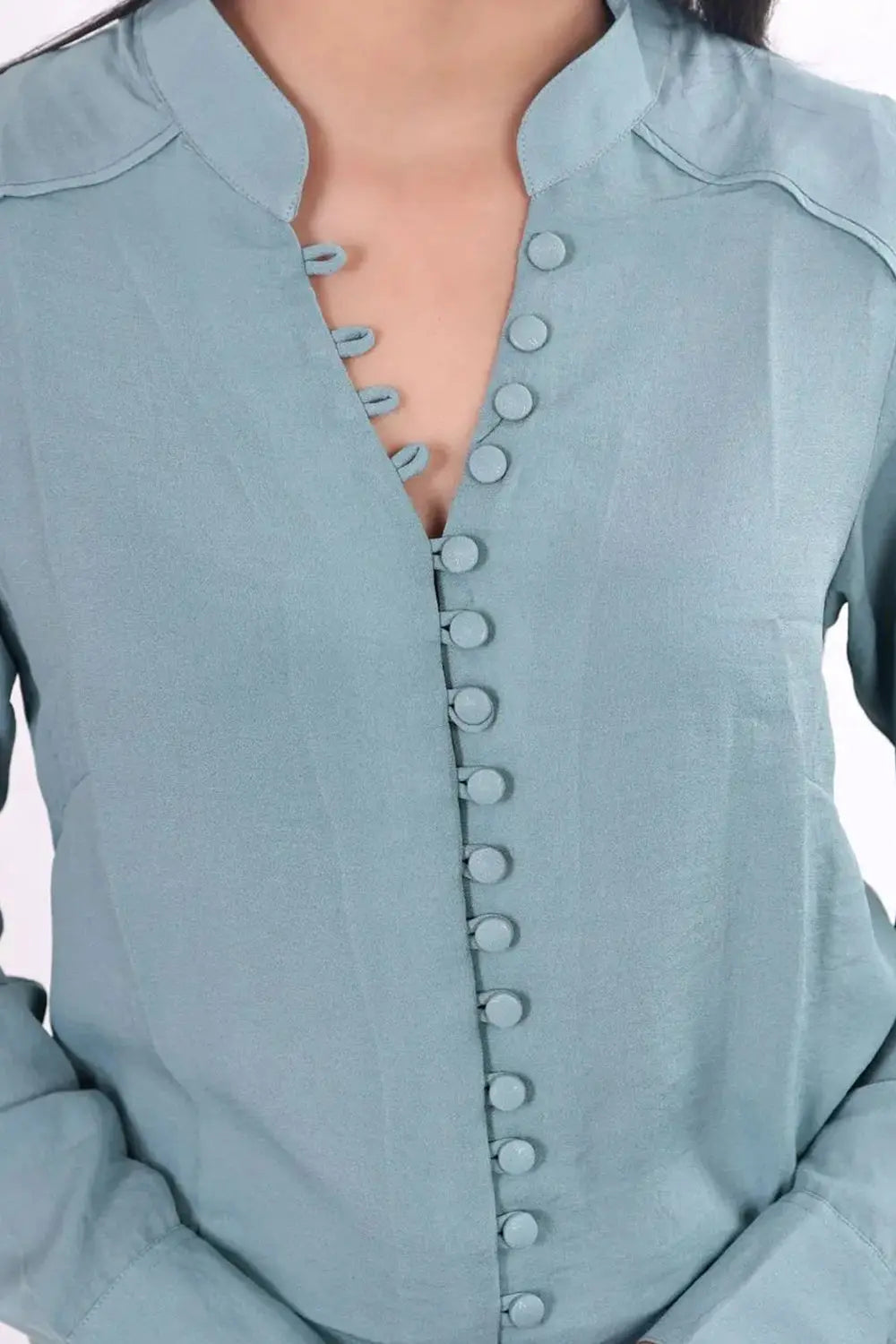 Mint Green Long Sleeve Blouse, Mint Green Top, Green Top, Long Sleeve Top, Green Shirt, Mint Green Shirt, Long Sleeve Shirt, Rebeldrapes Shirt