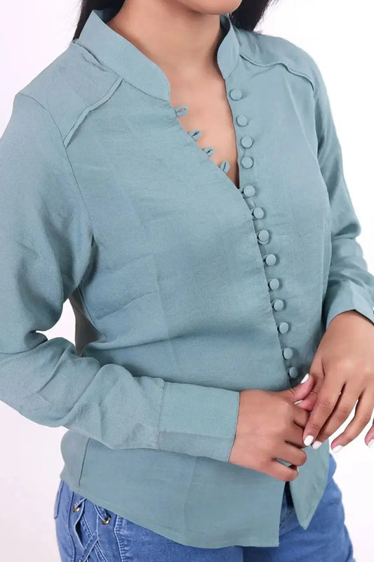 Mint Green Long Sleeve Blouse, Mint Green Top, Green Top, Long Sleeve Top, Green Shirt, Mint Green Shirt, Long Sleeve Shirt, Rebeldrapes Shirt