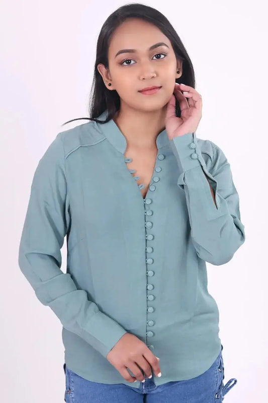 Mint Green Long Sleeve Blouse, Mint Green Top, Green Top, Long Sleeve Top, Green Shirt, Mint Green Shirt, Long Sleeve Shirt, Rebeldrapes Shirt