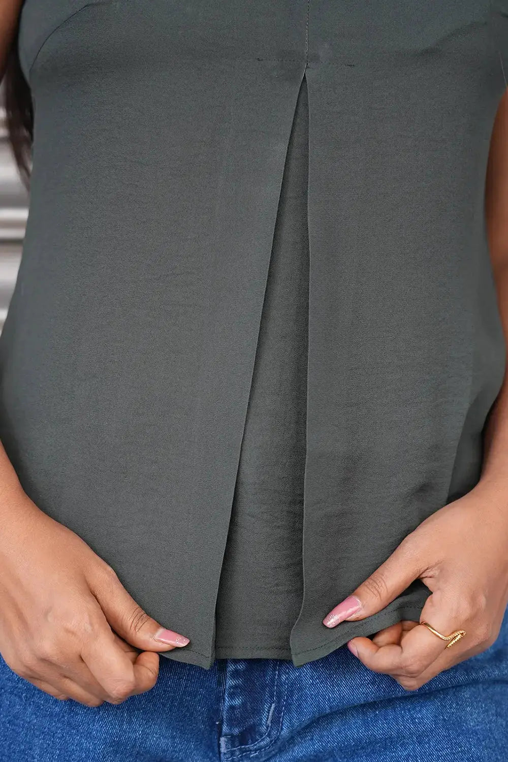 Olive Sleeveless Top, Olive Green Top, Green Top, Olive Top, Sleeveless Top, Rebeldrapes Top
