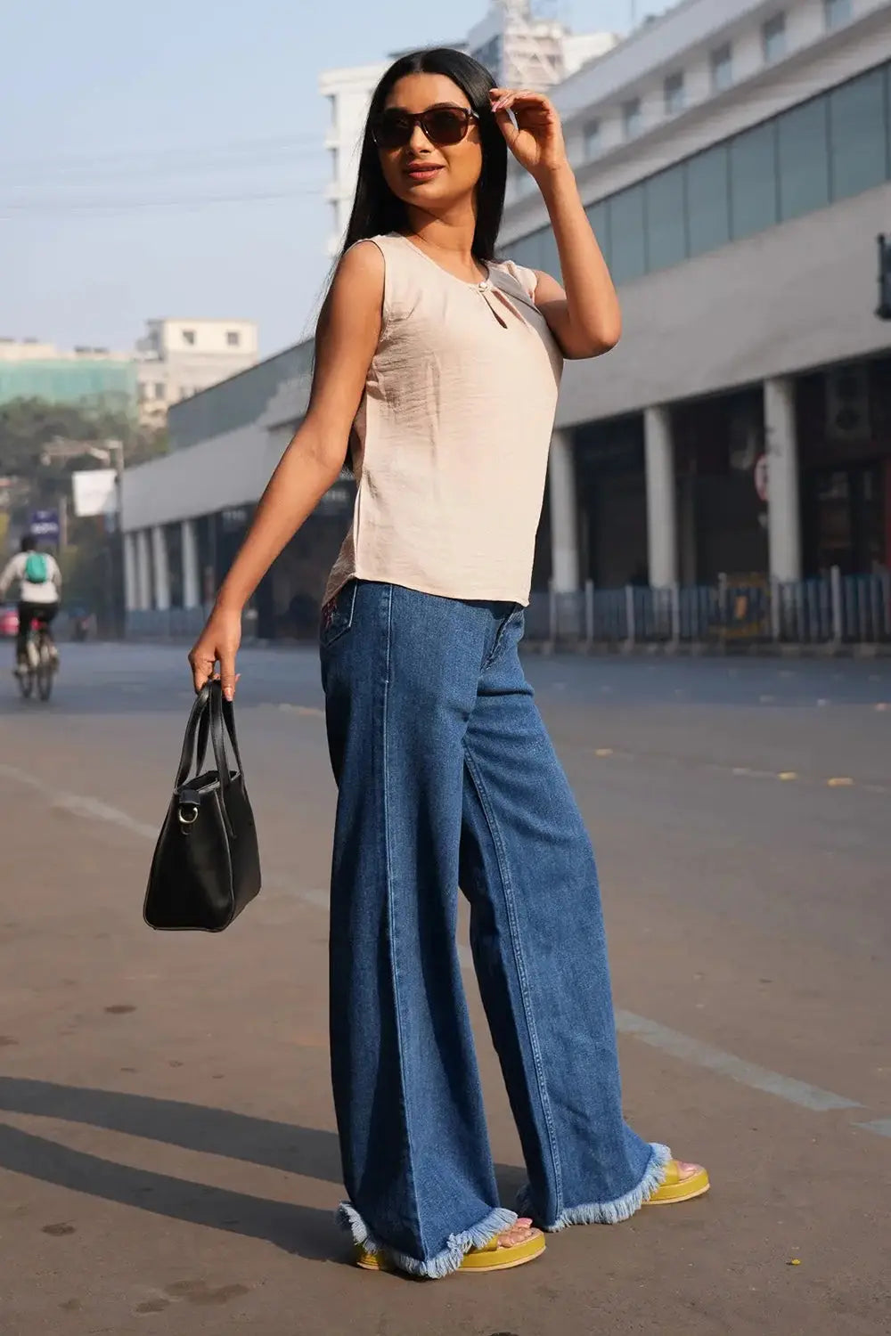 Premium Jeans, Cotton Jeans, Wide Leg Jeans, Distressed Jeans, Rebeldrapes Jeans