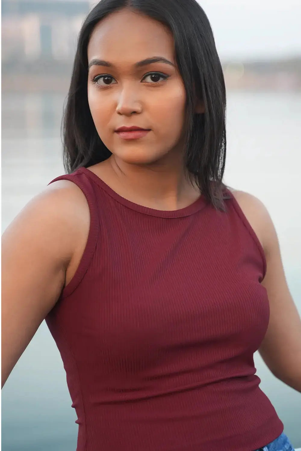 Ribbed Maroon Tank Top, Ribbed Top, Maroon Top, Tank Top, Rebeldrapes Top