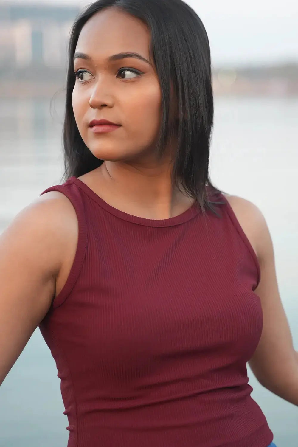 Ribbed Maroon Tank Top, Ribbed Top, Maroon Top, Tank Top, Rebeldrapes Top