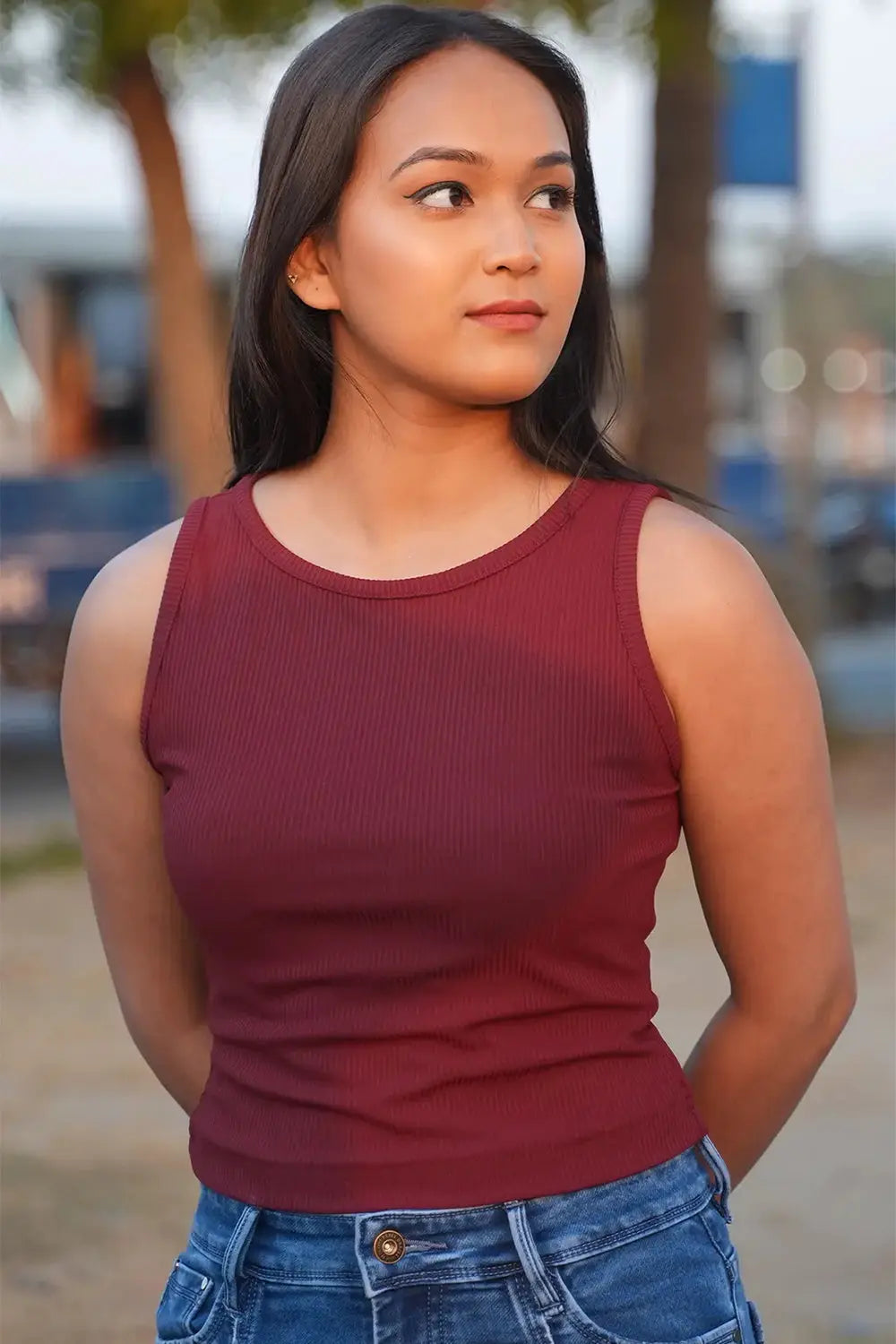 Ribbed Maroon Tank Top, Ribbed Top, Maroon Top, Tank Top, Rebeldrapes Top
