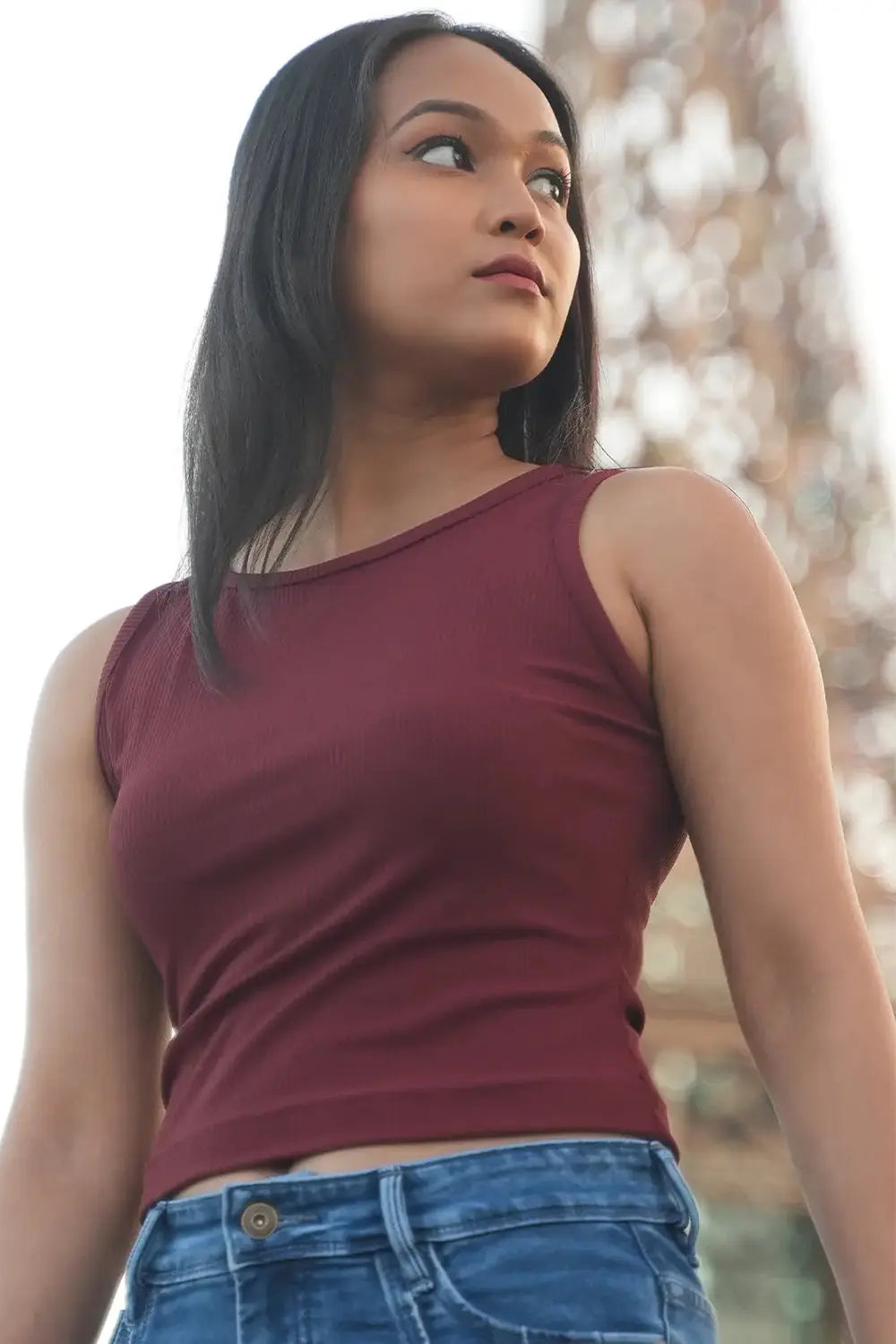 Ribbed Maroon Tank Top, Ribbed Top, Maroon Top, Tank Top, Rebeldrapes Top