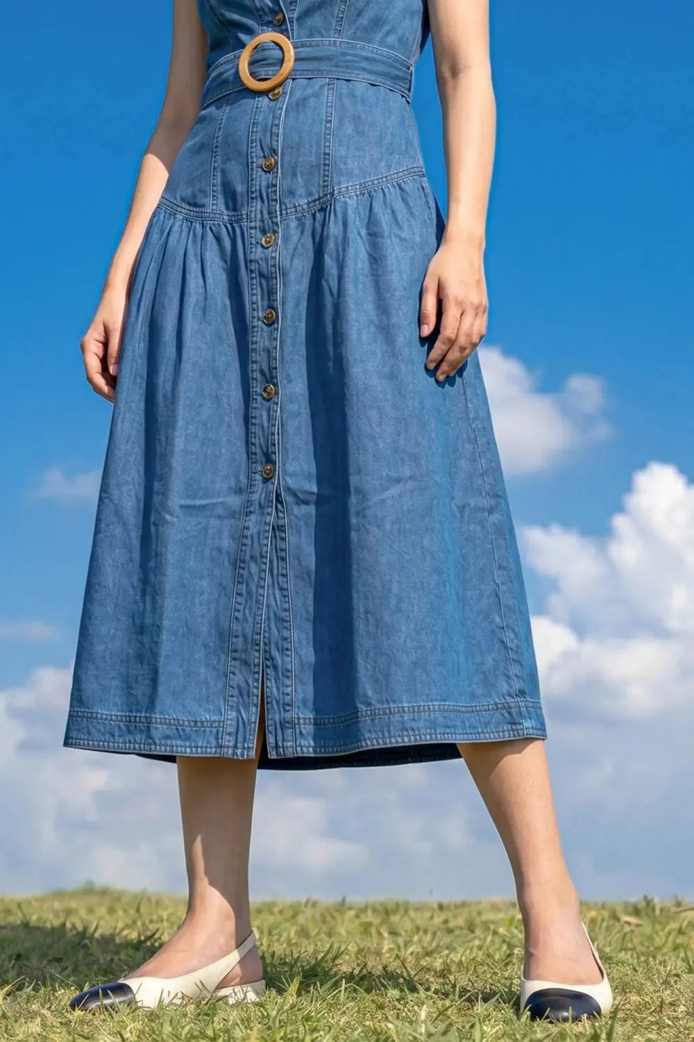 denim dress, blue dress, sleeveless dress, long dress, long denim dress, sleeveless denim dress, rebeldrapes