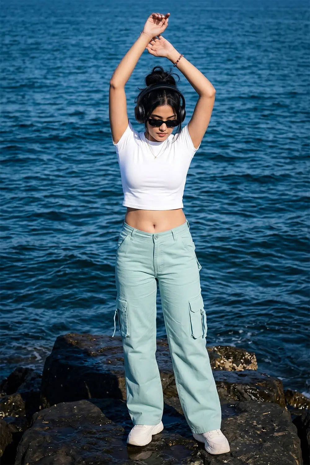 Cardo Pant, Trendy Pant, Mint Green Pant, Green Cargo Pant, Rebeldrapes