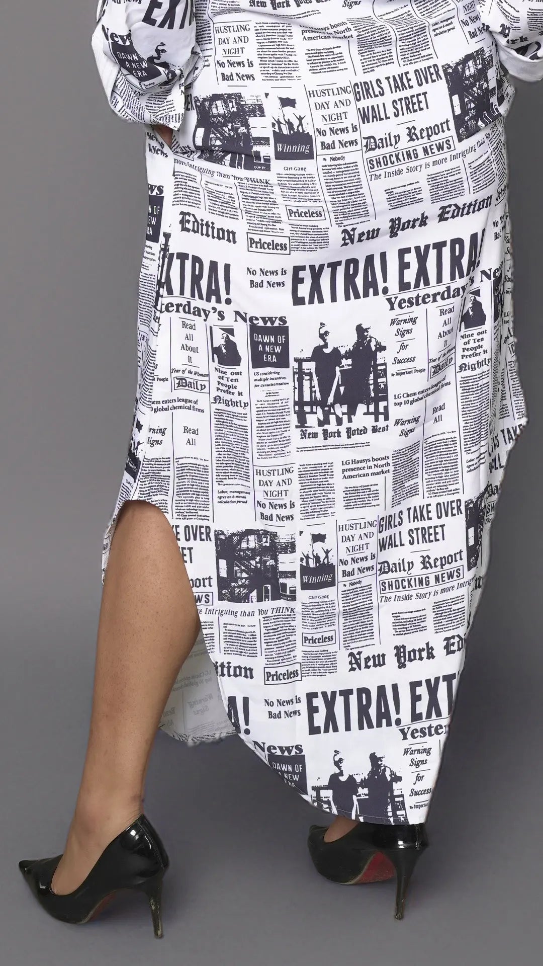 Newsprint Shirt Dress DLPL