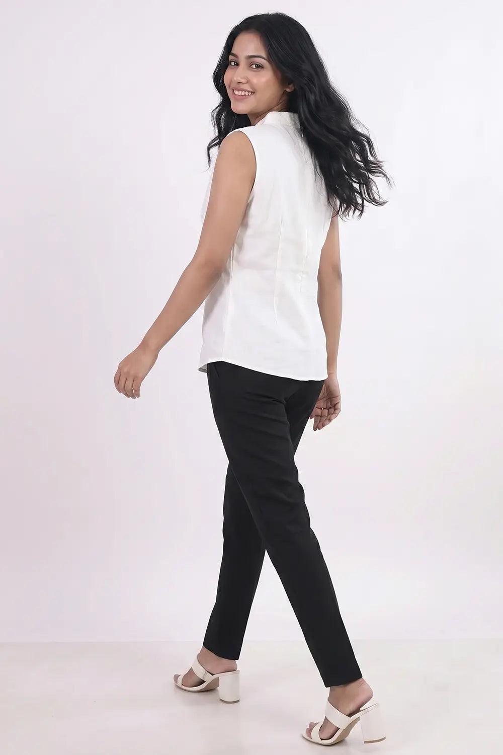 White Halter Neck Top