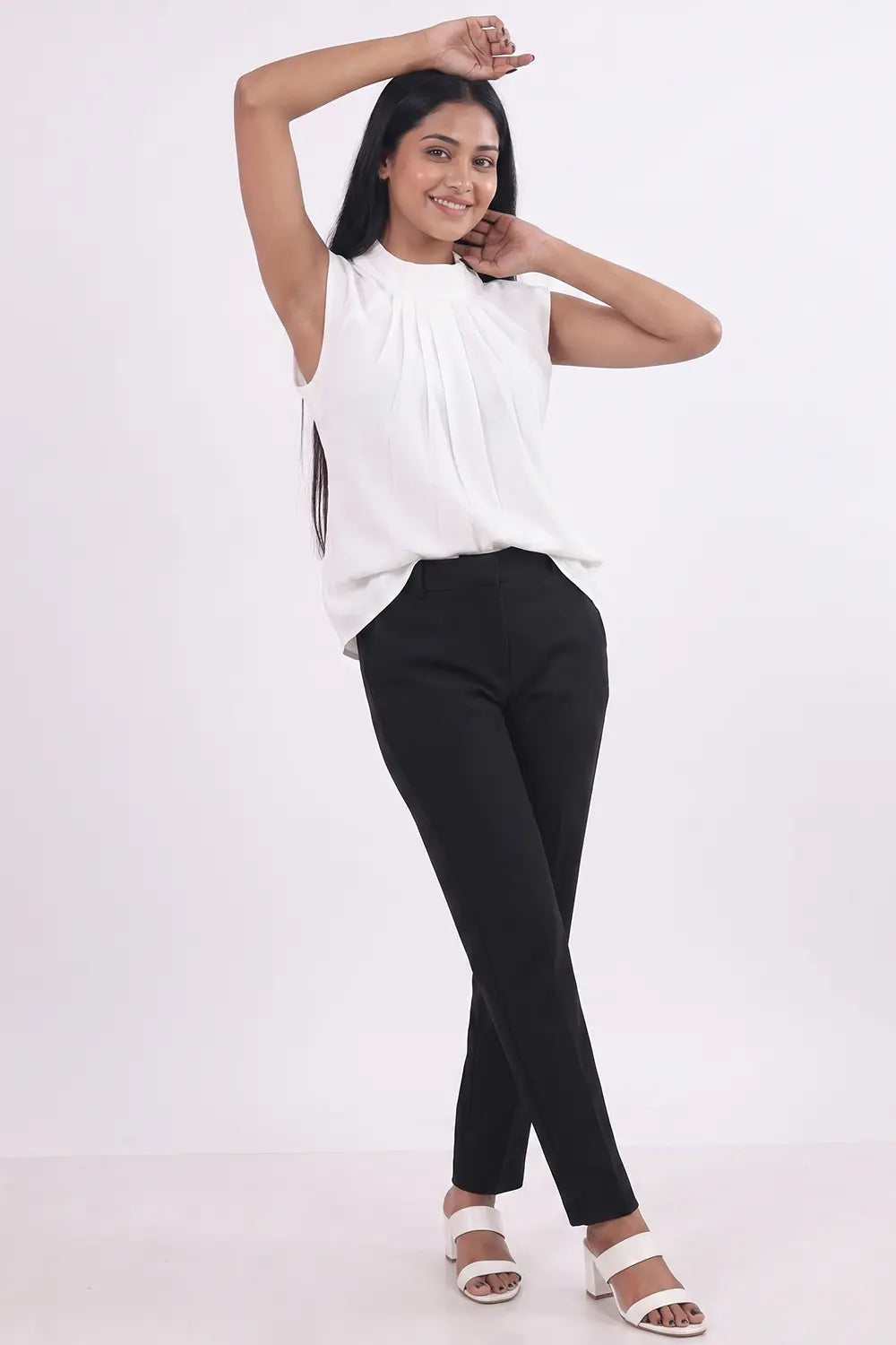 White Halter Neck Top