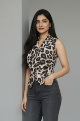 Leopard print Sleeveless Top